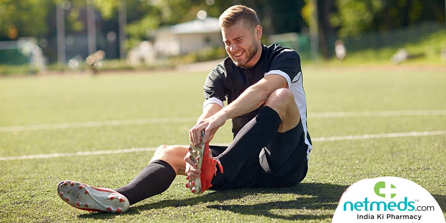 Man suffering from turf toe