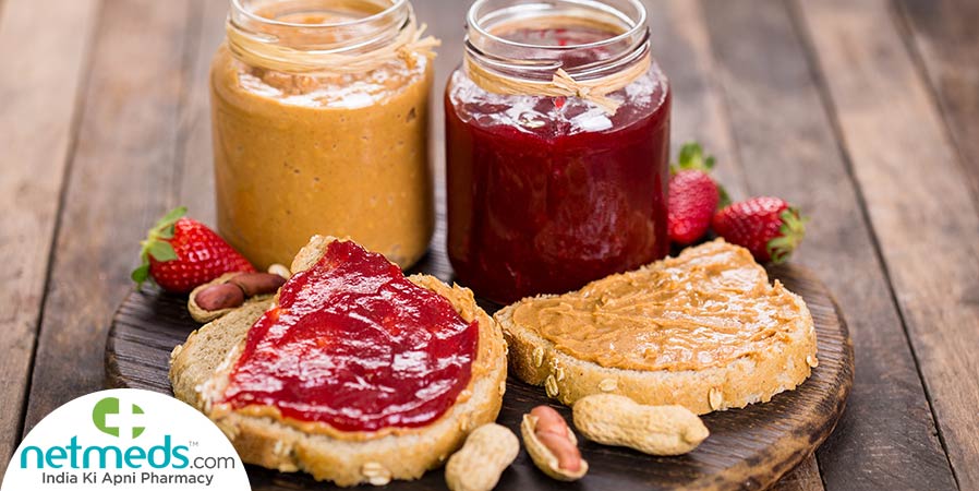 Strawberry jam and peanut butter