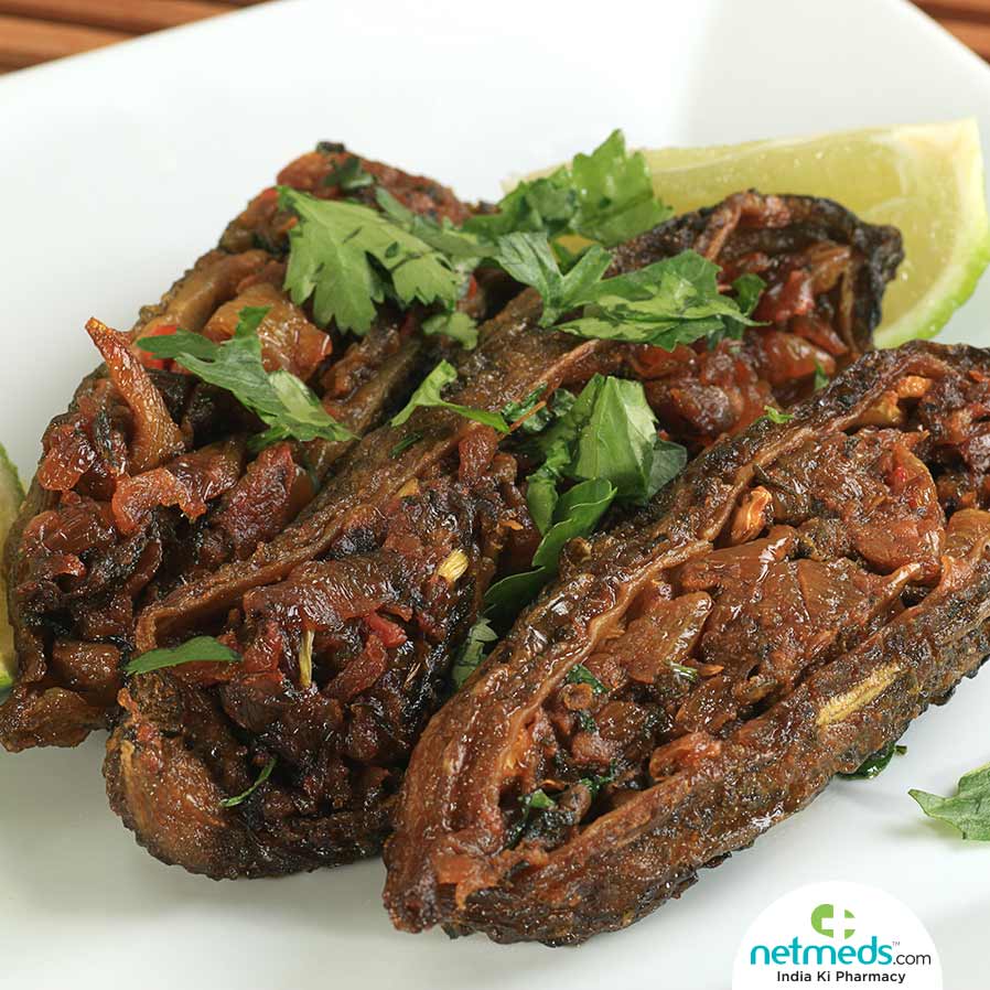 Masala stuffed karela fry