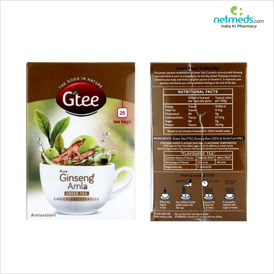gtee green tea bags with ginger