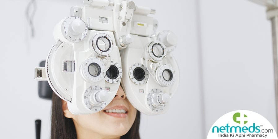 Patient's eye being checked