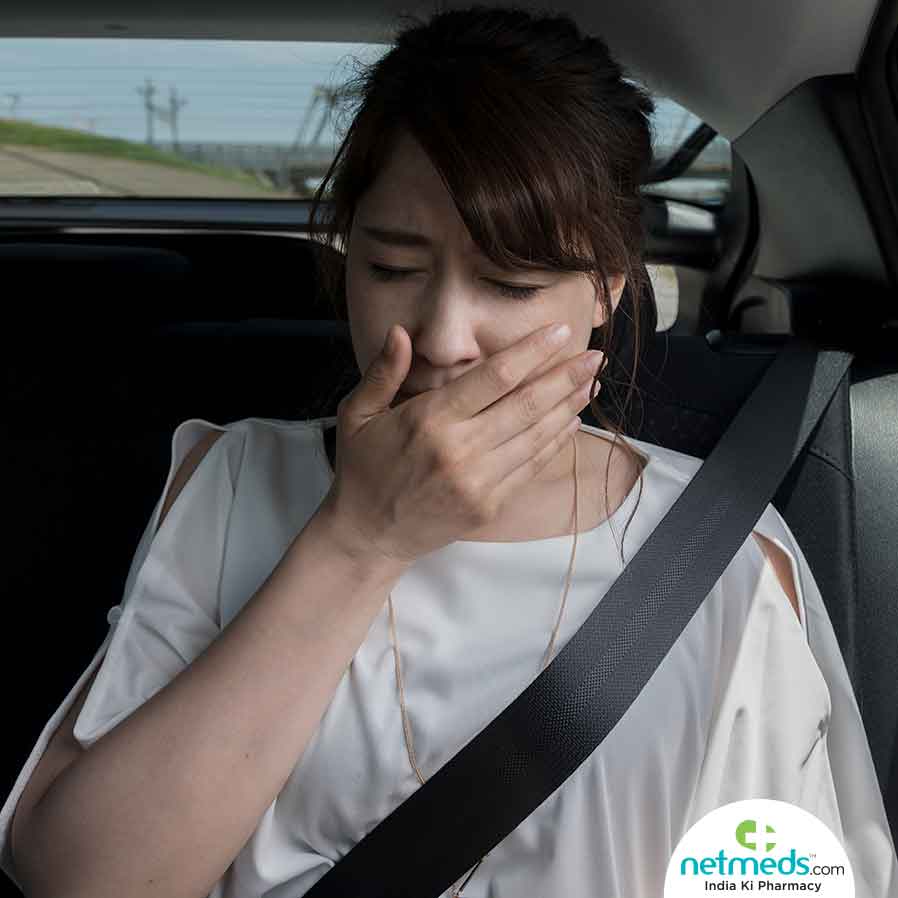 A woman has motion sickness