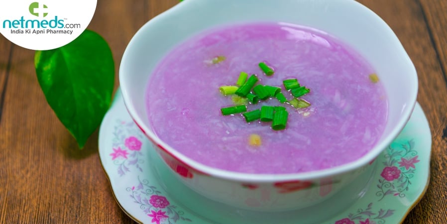 Coconut Ginger Purple Yam Soup