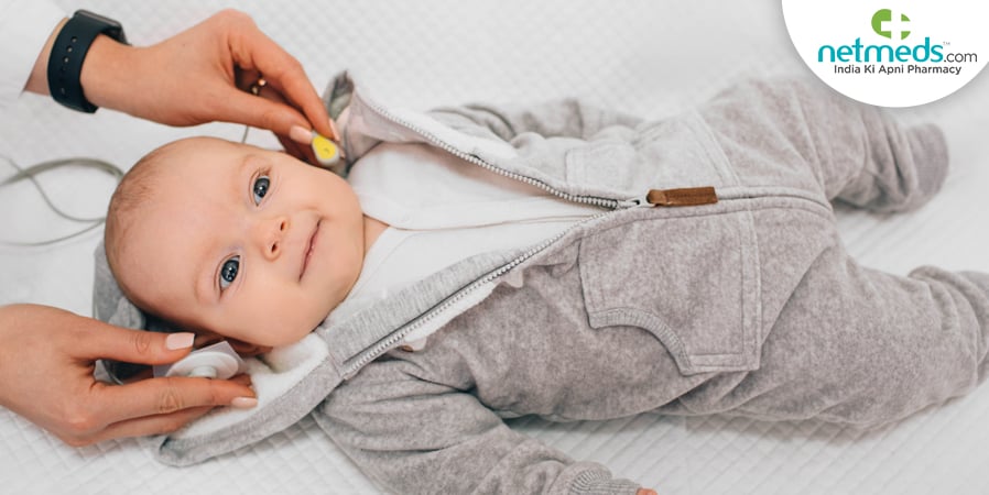 Child undergoing evoked potentials testing