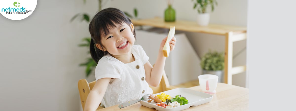 Child having breakfast