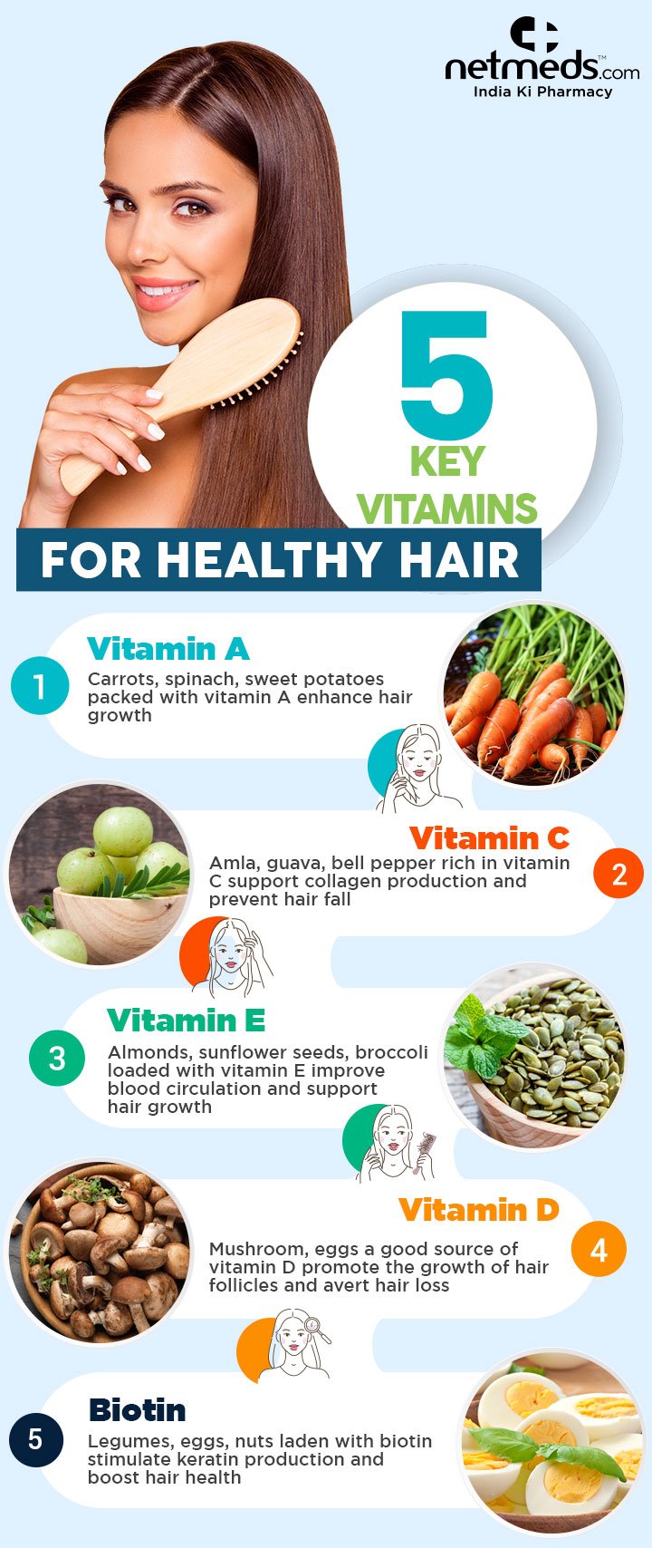 5 key vitamins for healthy hair