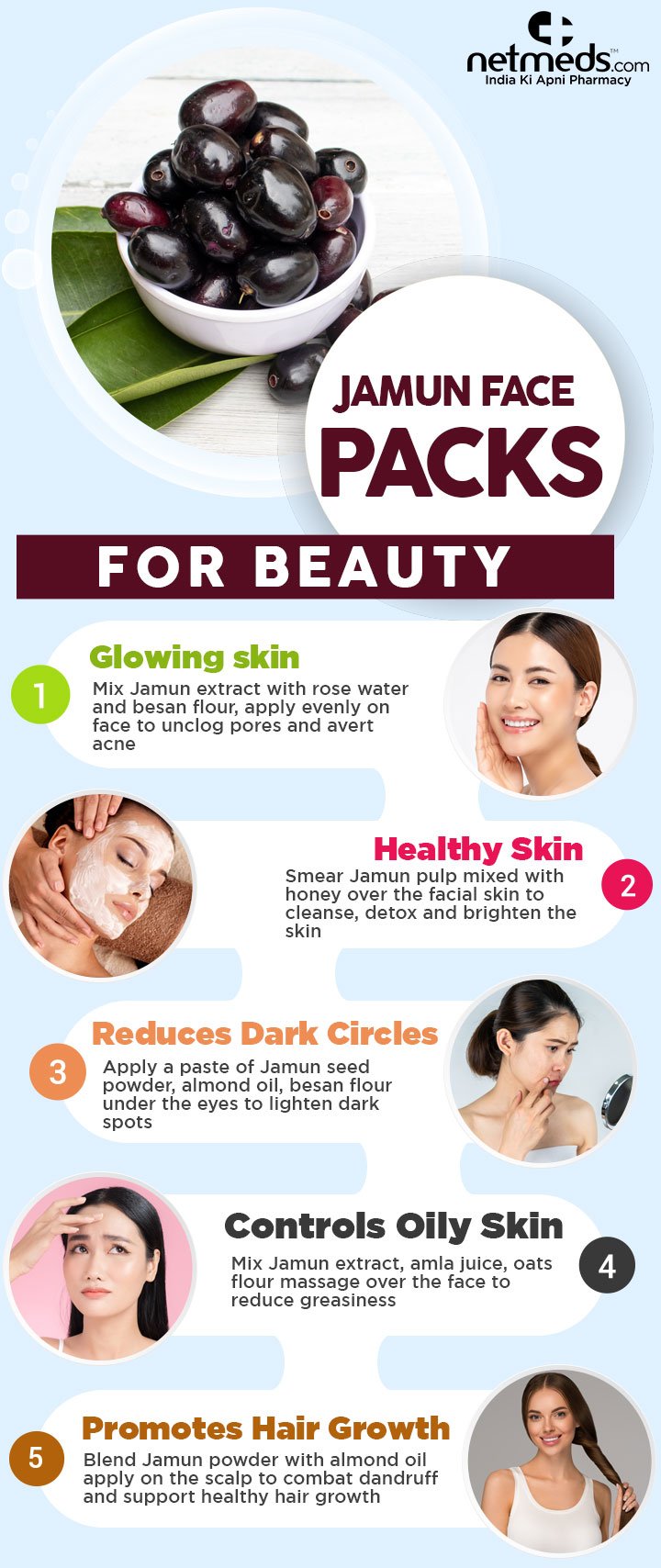 Jamun face packs for beauty