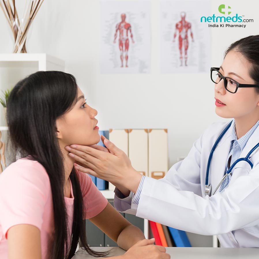Doctor Checking The Patient For thyroid disorder