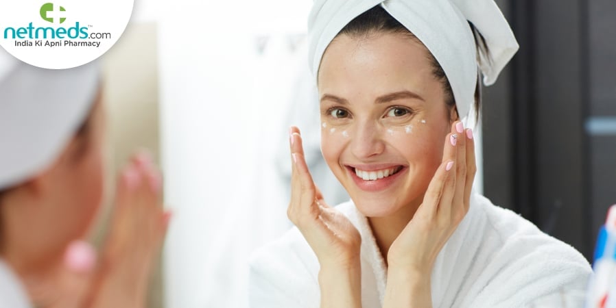 Woman doing skincare