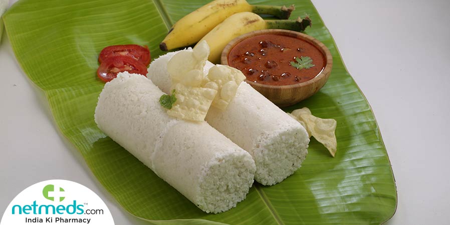 Puttu served in banana leaf
