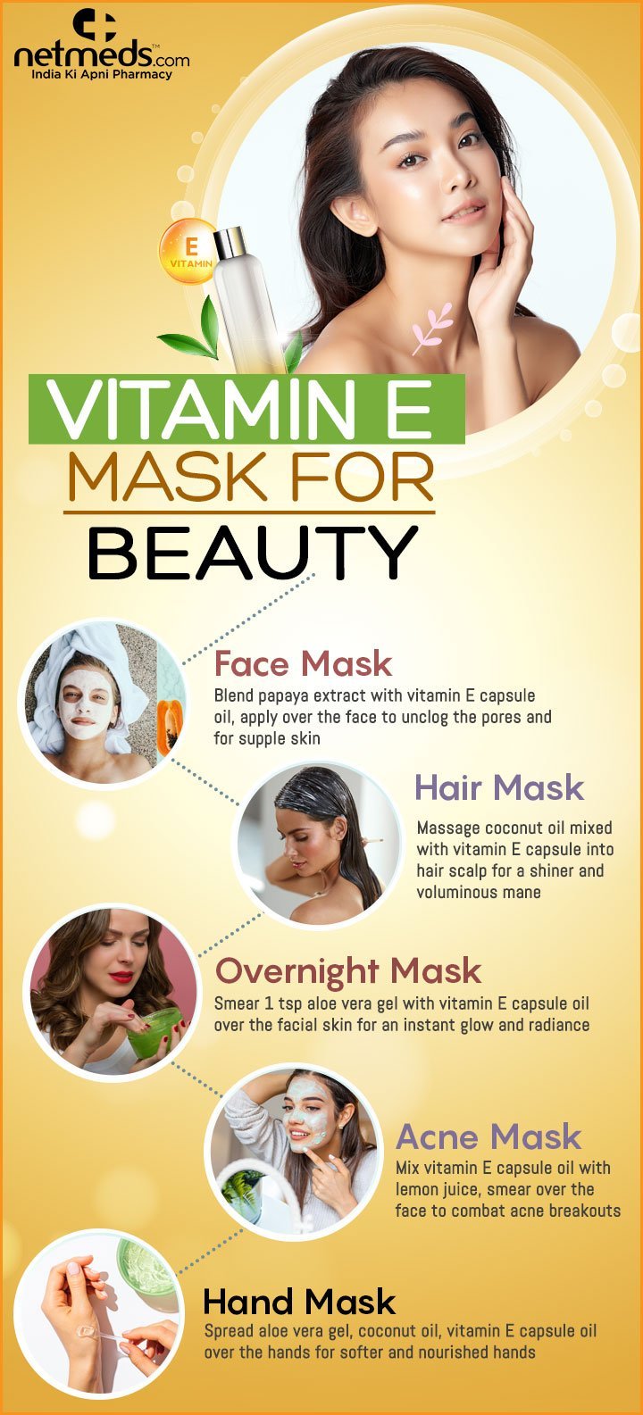 Vitamin E mask for beauty