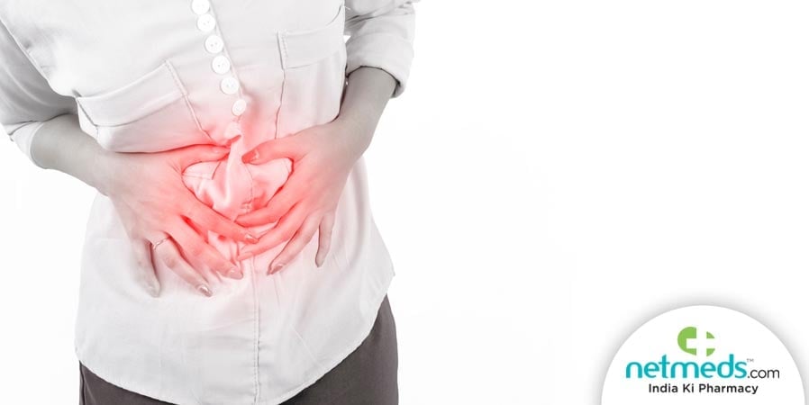 Woman with Bile reflux - Illustration 