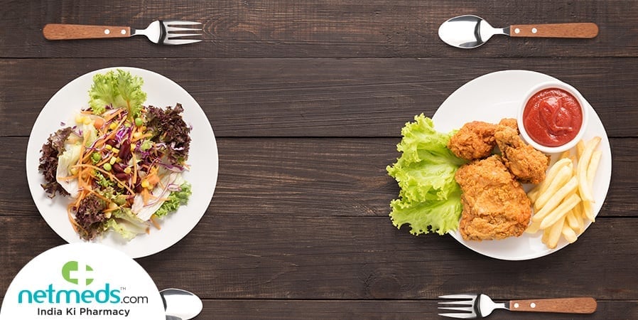 Difference between junk and healthy food