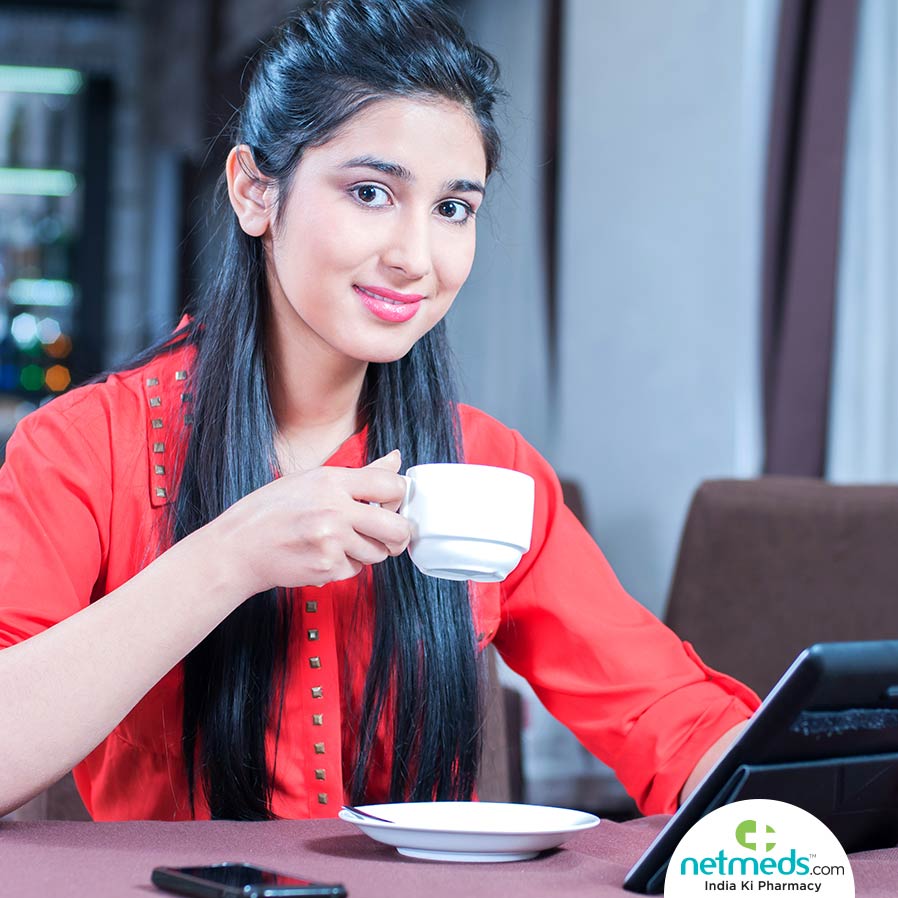 Girl drinking coffee