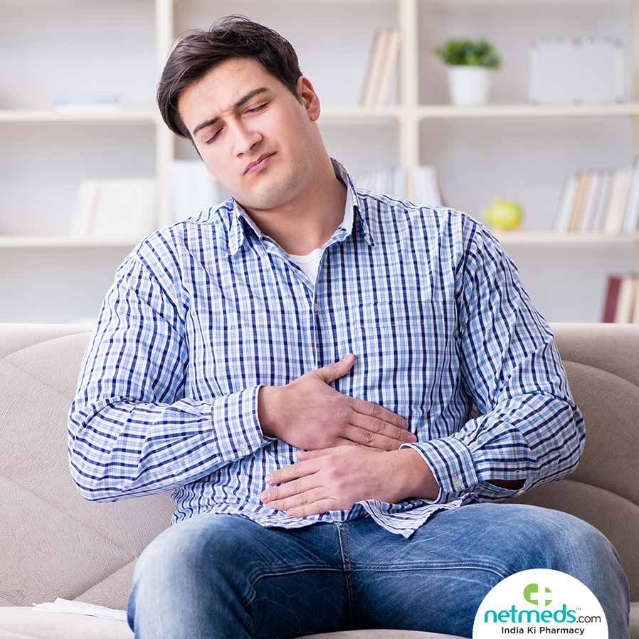 Man suffering from bloating