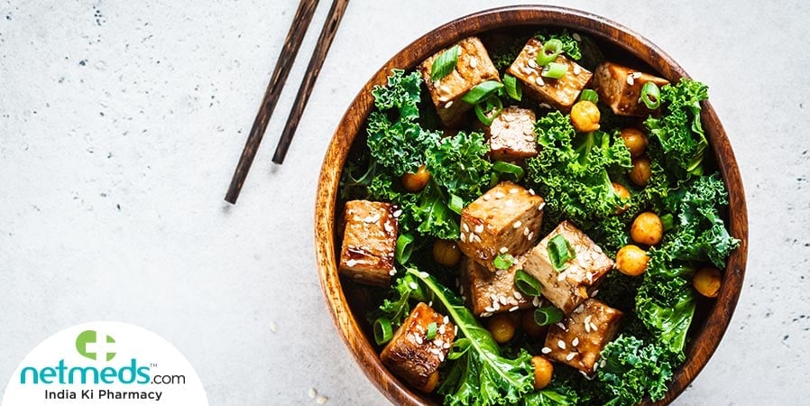 Chickpeas and tofu salad