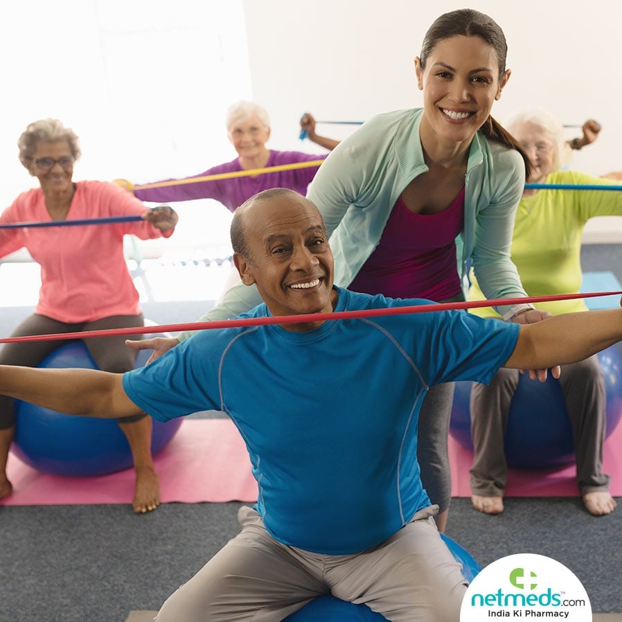 Senior Citizens Doing Exercise