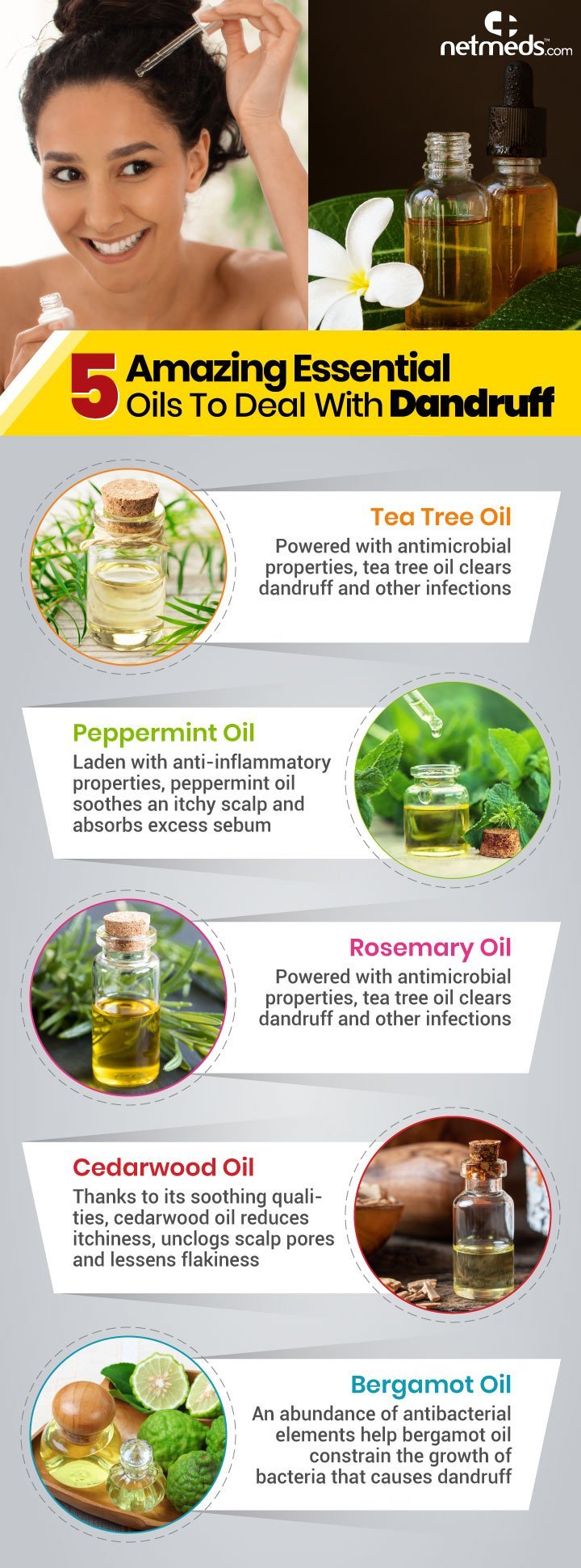 Dandruff: 5 Incredible Essential Oils To Keep Flaky Scalp At Bay
