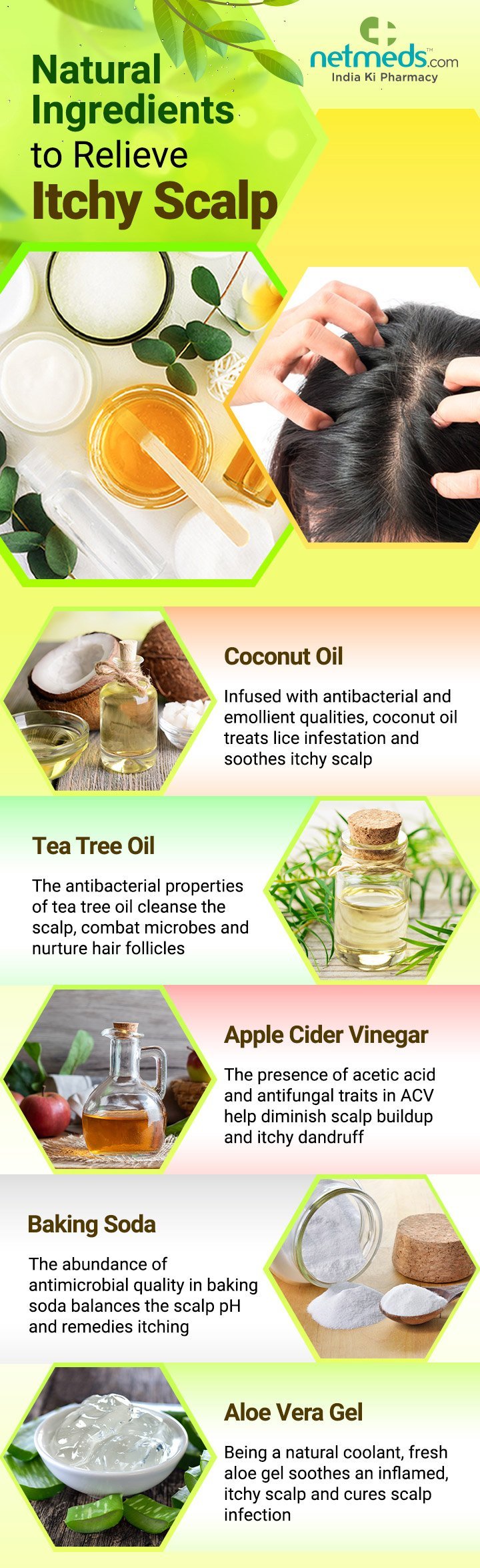 Natural ingredients to relieve itchy scalp