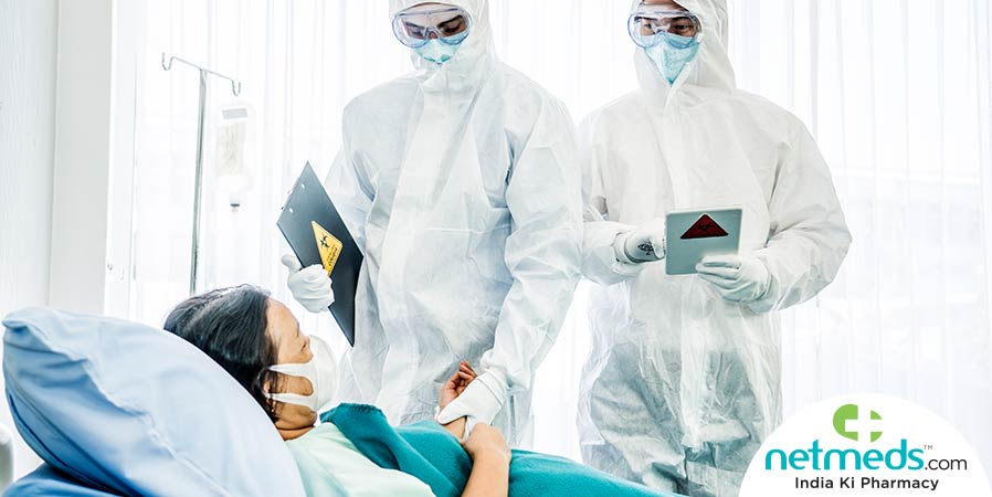 Doctor treating Covid-19 patient