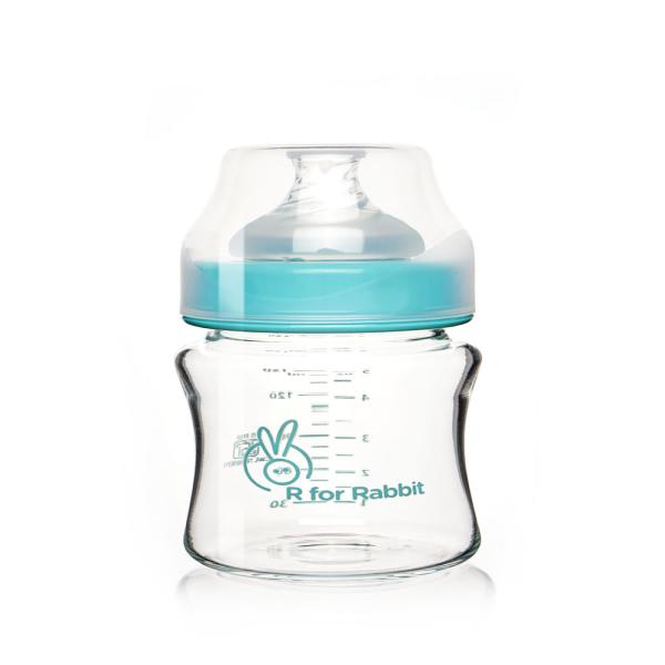 R for Rabbit - First Feed Glass Feeding Bottle 150 ml - Sea Green