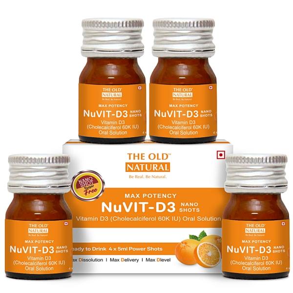 The Old Natural Max Potency NuVit D3 Nano Shots (Pack of 4 x 5 ml) 20 ...