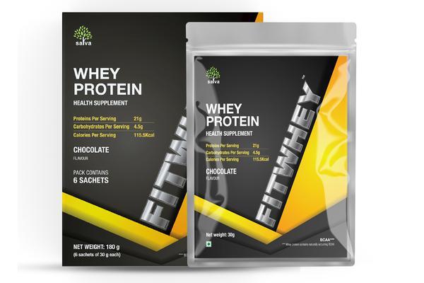 Fitwhey Whey Protein Powder Chocolate 6 sachets 30 gm