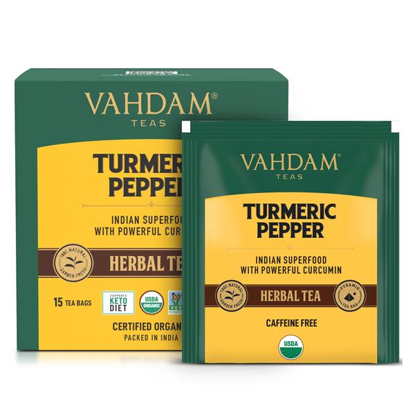 Vahdam Herbal Tea Bags - Turmeric Pepper 15's