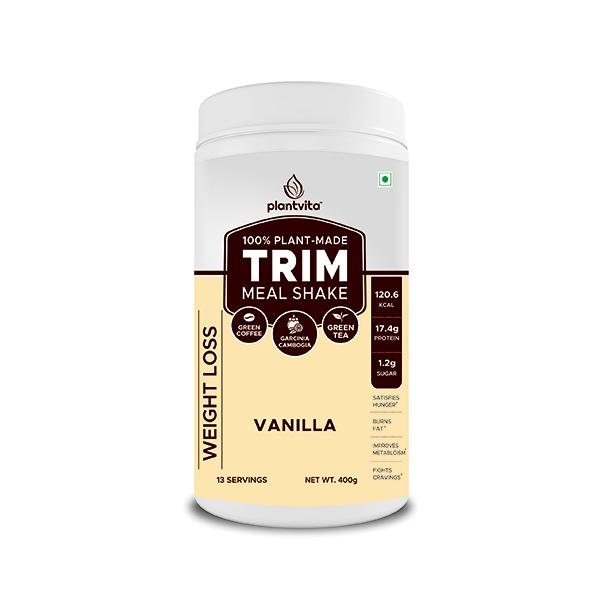 Buy Plantvita Trim Meal Shake Powder - Vanilla 400 gm Online at ...