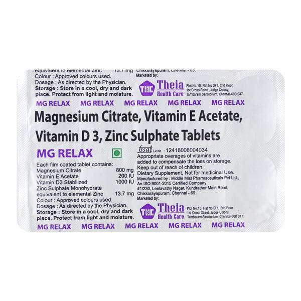 MG RELAX Tablet 10's Price, Uses, Side effects, Substitutes | Netmeds