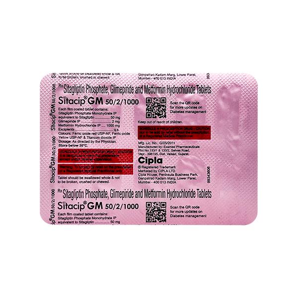 sitacip gm 50 2 1000 tablet