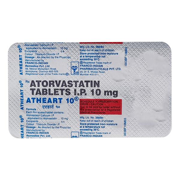 Atheart 10mg Tablet 10'S Price, Uses, Side effects, Substitutes | Netmeds
