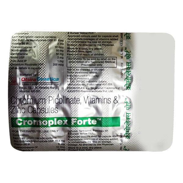 Cromoplex Forte Capsule 10'S Price, Uses, Side effects, Substitutes ...