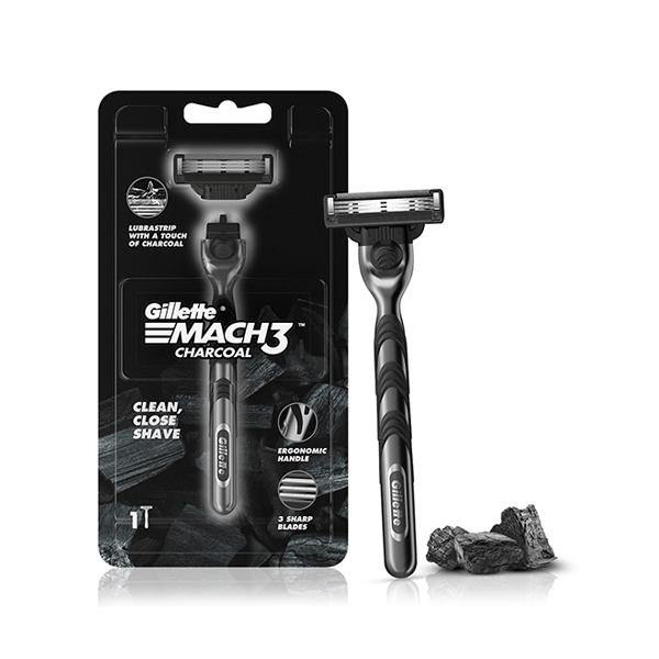 Buy Gillette Mach3 Charcoal Shaving Razor - For Men, For a Clean Close ...