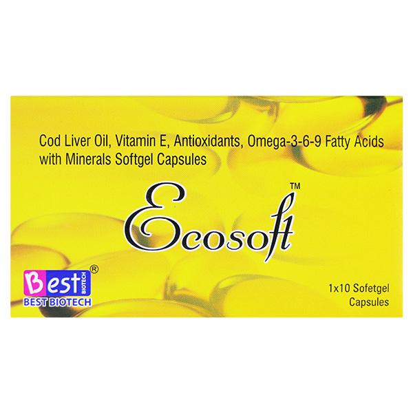 ECOSOFT Softgel Capsule 10's Price, Uses, Side effects, Substitutes ...