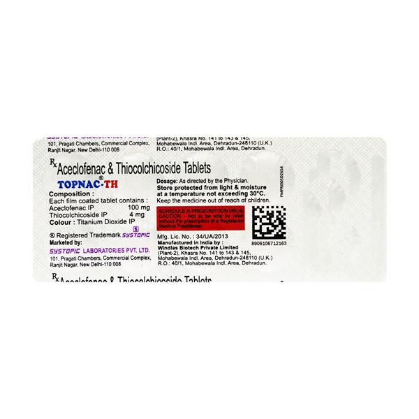 TOPNAC TH Tablet 10's Price, Uses, Side effects, Substitutes | Netmeds
