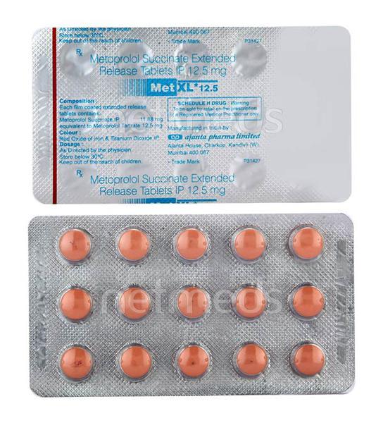 MET XL 12.5mg Tablet 15'S Price, Uses, Side effects, Substitutes | Netmeds
