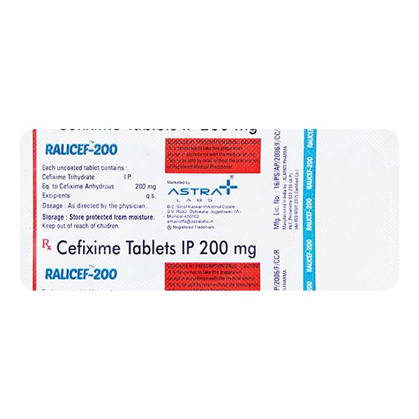 RALICEF 200 Tablet 10's : Price, Uses, Side Effects | Netmeds