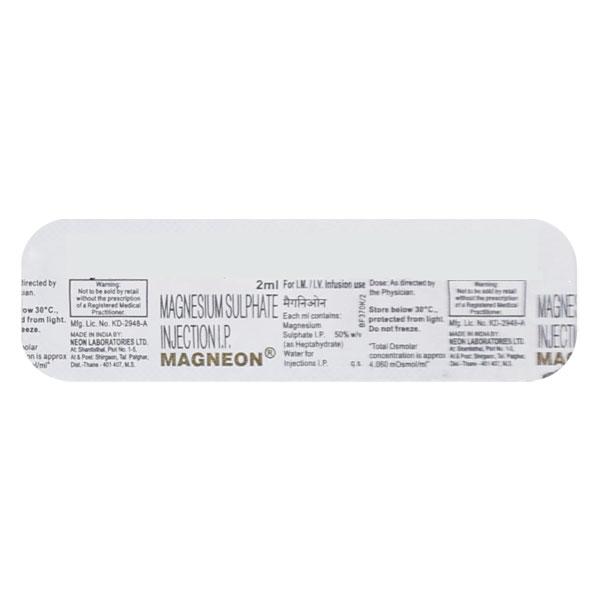 Magneon Injection 2ml Price, Uses, Side effects, Substitutes | Netmeds