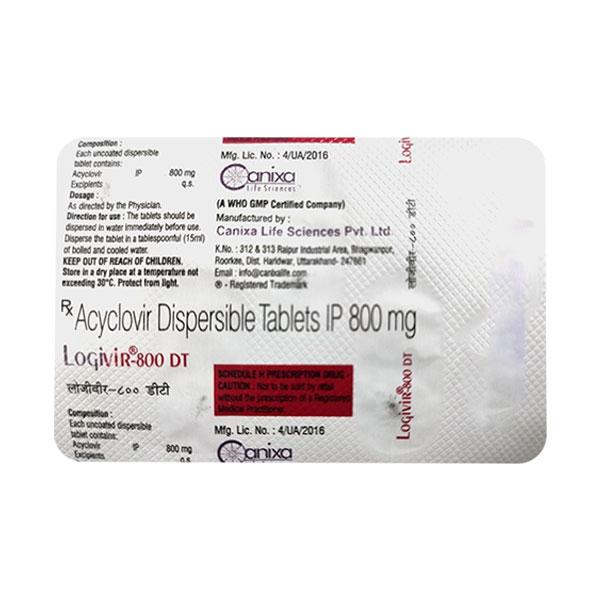 Logivir 800 DT Tablet 5's Price, Uses, Side effects | Netmeds