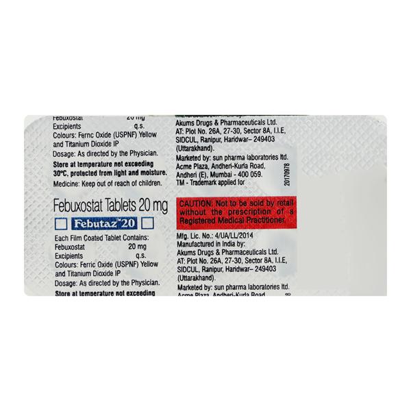 febutaz 20mg tablet