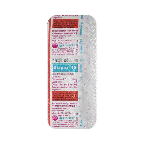 Buy OLAPAX 10mg Tablet 10's Online at Upto 25% OFF | Netmeds
