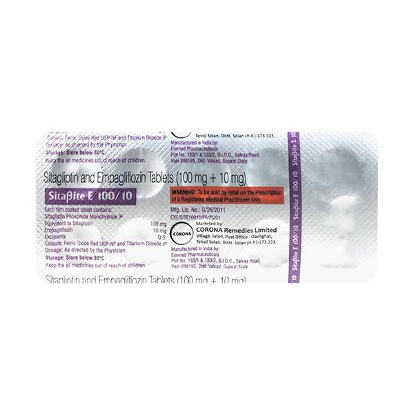 Sitabite E 100/10 Tablet 10's Price, Uses, Side effects | Netmeds