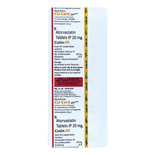CUTIN 20 Tablet 10's Price, Uses, Side effects, Substitutes | Netmeds