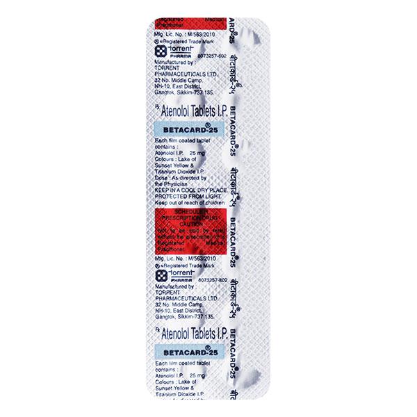 Betacard 25mg Tablet 14'S : Price, Uses, Side Effects | Netmeds