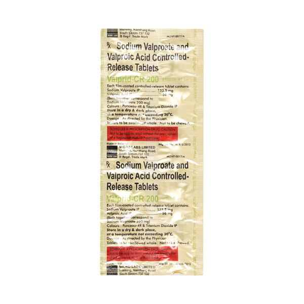 Buy Valprid CR 200mg Tablet 10'S Online at Upto 25% OFF | Netmeds