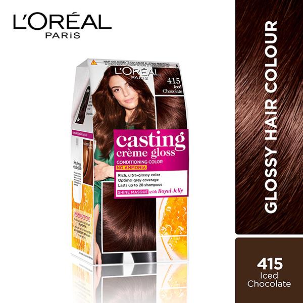 Buy L'Oreal Paris Casting Creme Gloss Hair Color, 415 Iced Chocolate ...