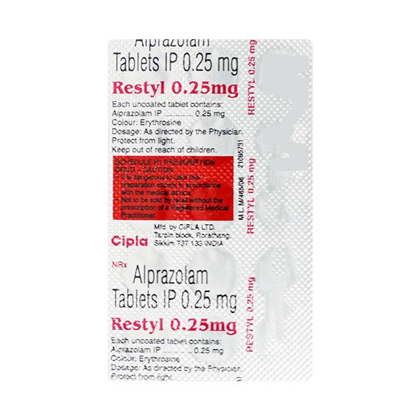 Restyl 0.25mg Tablet 15'S - Price, Uses, Side Effects, and Substitutes ...