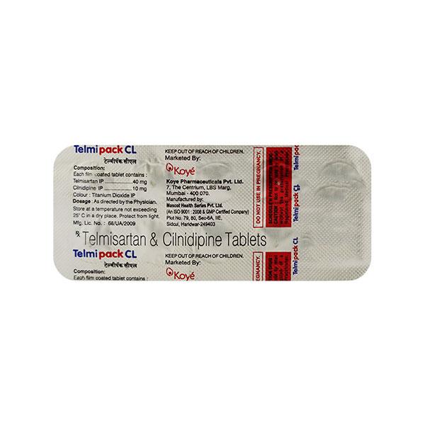 Telmipack CL 40/10mg Tablet 10'S : Price, Uses, Side Effects | Netmeds