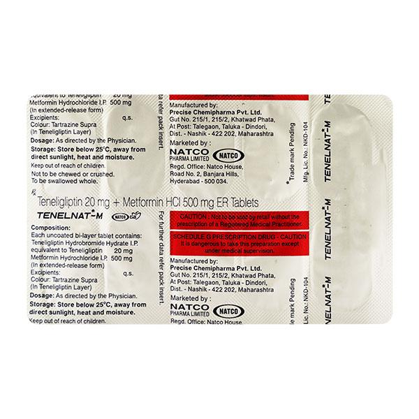 Tenelnat M Tablet 10'S : Price, Uses, Side Effects | Netmeds